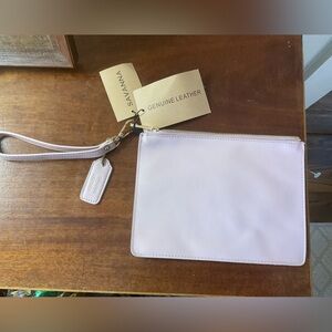 NWT- SAVANNA BLUSH PINK LEATHER BAG/CLUTCH/ WRISTLET